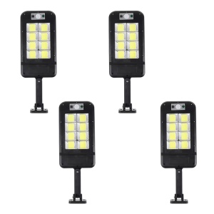Set 4 lampi solare Tiessa, cu telecomanda, 160 LED-uri, corp de iluminat exterior, cu incarcare solara, senzor de miscare/lumina