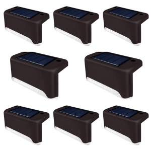 Set 8 lampi cu incarcare solara pentru scari/garduri, lumina de veghe, alb rece, senzor de lumina, IP65 K KATHODE