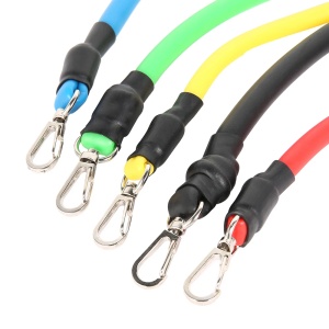 Set antrenament OEM, 11 piese, 5 benzi de rezistenta, Latex, Multicolor + Geanta transport - Img 4
