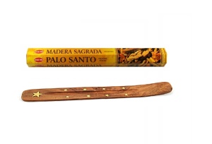 Set betisoare parfumate HEM Palo Santo si suport lemn