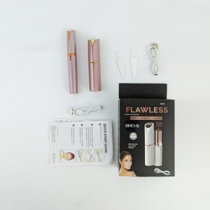 Set epilator facial si trimmer pentru sprancene, SIHOiSi, Lumina LED, Lame metalice, Rose Gold - Img 10