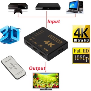 Splitter HDMI 4K, switch 5x1 porturi cu telecomanda, negru - Img 4