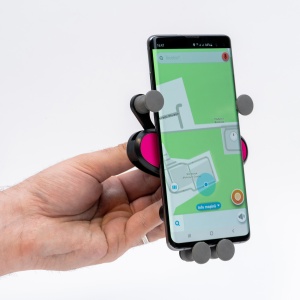 Suport auto pentru telefon, brate flexibile cauciuc, pentru telefoane de 65 - 80 mm, Negru/Roz - Img 4