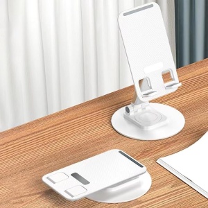 Suport de birou pentru telefon, rotatie 360°, ajustabil, pliabil, reglabil pe inaltime, alb K KATHODE - Img 3