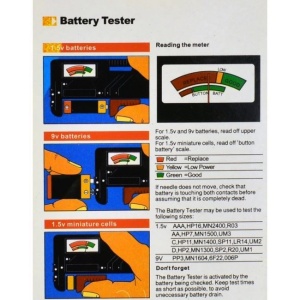 Tester capacitate baterii 1.5-9V, BT-168, negru - Img 6