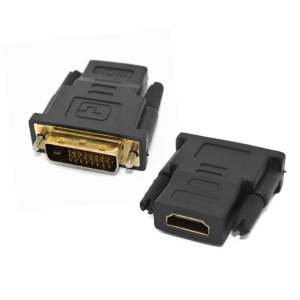 Adaptor Nelbo DVI la HDMI, tip tata-mama ecranat, mufe aurite, de calitate superioara - Img 3