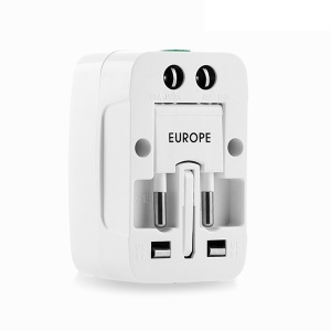 Adaptor universal de calatorie, InnovaGoods, compatibil EU/UK/SUA/JP/C/AUS/TH, alb