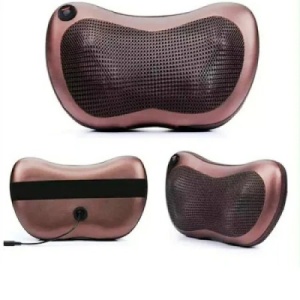 Aparat masaj tip perna relaxare electrica cu masaj cervical sau lombar, pentru gat si spate, functie de incalzire si infrarosu, cu 8 bile rotative, 20 W, 3 capete incalzire/masaj, Maro JRH® - Img 5