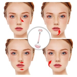 Aparat pentru masaj facial si corporal, jad, 2 role, multifunctional, verde - Img 5