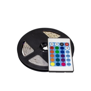 Banda LED 3528 cu silicon, Color RGB, cu telecomanda si alimentator, lungime 5 M - Img 2