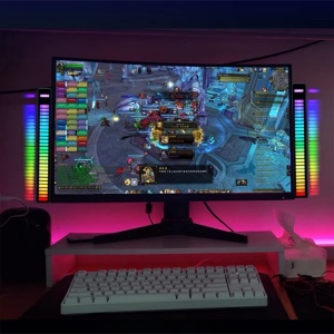 Banda tip lampa LED, activare sunet, aplicatie, RGB, pc gaming, tv, masina, negru, 32 leduri - Img 7
