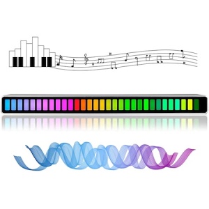 Bara cu leduri RGB, lumina ambientala, sincronizare muzicala, aplicatie, activare sonora, 32 leduri, jocuri de lumini K KATHODE - Img 3
