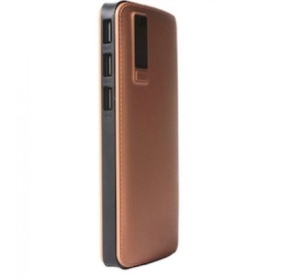 Baterie externa portabila, 20 000 mAh, 2.1A, 2 x USB, imitatie piele, iZowe