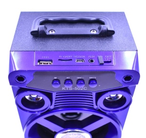 Boxa Portabila Bluetooth 502 bass foarte puternic AUX, USB, CARD, RADIO FM Albastru cu Lumini disco - Img 3