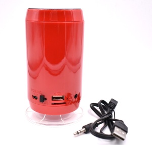 Boxa portabila bluetooth Wster WS-1806B, radio FM rosu/negru - Img 2
