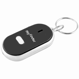 Breloc Anti-Pierdere Chei cu Functie de Localizare si Gasire prin Fluierat si Iluminare LED, Negru/Argintiu