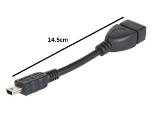 Cablu OTG USB2.0 mama la mini USB tata, lungime totala 14.5 cm, negru, pentru case de marcat - Img 2