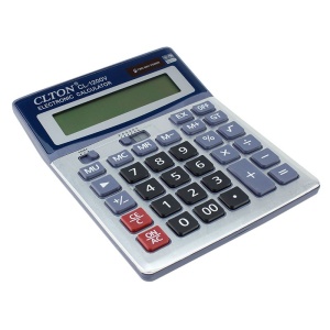 Calculator, de birou, albastru, 12 digiti, alimentare duala, afisaj mare - Img 3
