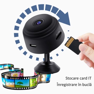 Camera de supraveghere Gaea A9, Senzor de miscare, 1080p, Wi-Fi, 32GB, 4.5 x 5 cm, Negru - Img 2