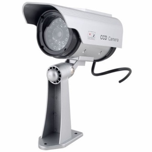 Camera de Supraveghere pentru Interior/Extrior Falsa , Alimentare Solara, Panou Solar Inclus, Lumina LED, Usor de montat si instalat, Design Ergonomic, Argintiu - Img 3