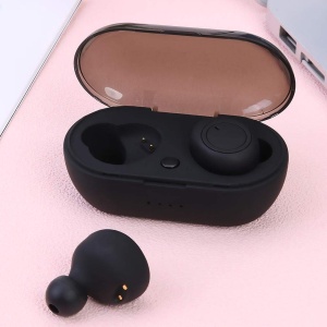 Casti bluetooth TWS 5 Wireless, Microfon, BT 5.0, Control Touch, Dock, Android iOS Windows, Negru - Img 3