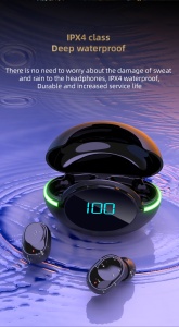 Casti bluetooth wireless 5.3, rezistente la apa, indicator baterie, asistent vocal, cutie reincarcare Y80 K KATHODE - Img 4