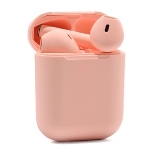 Casti KlaussTech Bluetooth V5.0, Carcasa de Incarcare, Autonomie 4 ore, Incarcare 70 min, Utilizare Usoara, Design Ergonomic, Moderne, Culoare Roz