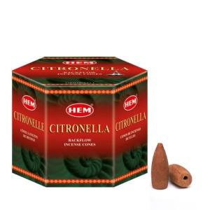 Conuri parfumate HEM Citronella, backflow fum greu - 40 buc - Img 2