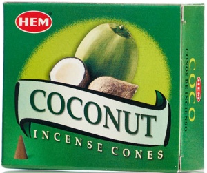 Conuri Parfumate HEM, Coconut, 10 buc