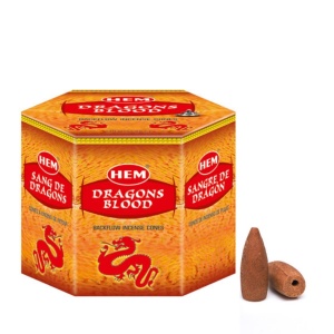 Conuri parfumate HEM Dragons Blood, backflow fum greu - 40 buc - Img 4