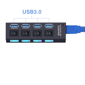 Hub USB 3.0 cu 4 porturi, butoane ON/OFF individuale, led indicator K KATHODE - Img 7