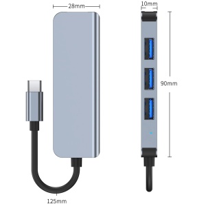 Hub USB 3.0 cu 4 porturi, conectare Type C, 5 Gbps, led indicator, gri K KATHODE - Img 7