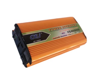 Invertor Automat de Tensiune , Putere 1500 W, DC12V - AC220V & DC5V, Temperatura -10 si +50 grade C, Compact, Usor de folosit, Negru/Portocaliu - Img 3
