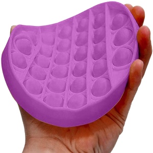 Jucarie antistres din silicon, ASKSA, Pop it now, culoare solida rotunda, violet, 12.5 x 12.5 x 1.5 cm - Img 3