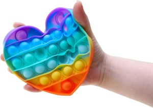 Jucarie antistres din silicon, Pop it Now and Flip It, Inima, Multicolor - Img 3