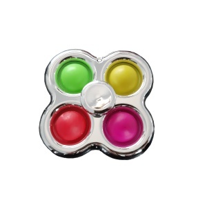 Jucarie senzoriala antistres Fidget Spinner/breloc tip POP IT argintiu 4 K KATHODE