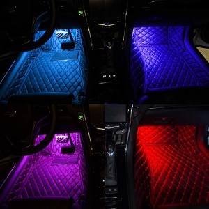 Kit iluminare ambientala auto banda LED RGB, interior masina, 4 benzi, multicolor, 12V, aplicatie dedicata iOS, Android, G-Mark® - Img 3
