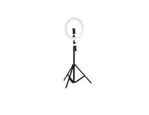 Lampa circulara profesionala Ring Light, suport telefon, telecomanda, inaltime trepied 210 cm, 11 trepte de iluminare, 3 moduri de lumina, circumferinta 20 cm, K KATHODE