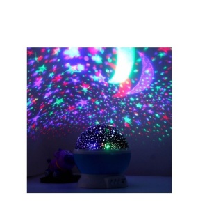 Lampa de veghe rotativa cu proiectie de stele si luna, culoare ALBASTRU - Img 3
