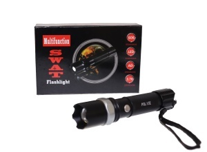Lanterna led swat 3W police, metalica, reincarcabila cu Acumulator
