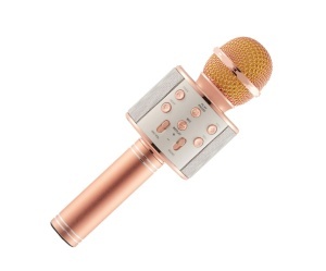 Microfon karaoke copii cu bluetooth, boxa integrata, wireless, USB rose-gold, SmartK