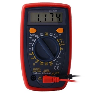 Multimetru digital masura AC/DC, diode, ecran LCD iluminat, rosu - Img 2
