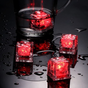 Set 12 cuburi de gheata luminoase cu LED RGB, PROCART, 2.7x2.7 cm - Img 4