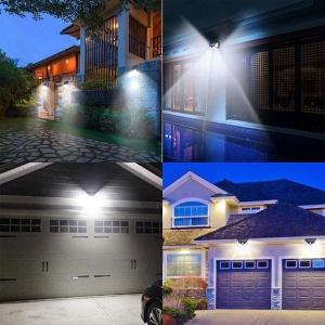 Set 2 aplice solare de perete LED100, 2200mAh, Pentru exterior, Din polisilicon, Fara fir, Cu energie solara IP65, Impermeabile, Cu senzor de miscare, Iluminare la 270 grade, Negru - Img 7