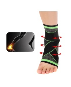 Set 2 Glezniere Elastice, orteze de protectie, prindere cu benzi de fixare elastice, tip bandaj, negru cu verde - Img 4