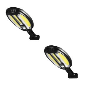 Set 2 x lampa stradala cu incarcare solara, 96 x LED COB, senzor de miscare/amurg/stare de veghe, buton ON/OFF, telecomanda HB-8188A K KATHODE