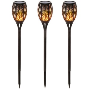 Set 3 x lampa solara de gradina, tip torta, efect de flacara, buton ON/OFF 18-14 K KATHODE