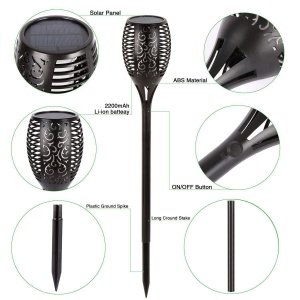 Set 3 x lampa solara de gradina, tip torta, efect de flacara, buton ON/OFF 18-14 K KATHODE - Img 4
