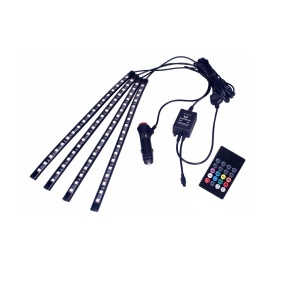 Set 4 benzi RGB auto pentru lumina ambientala, multiple culori, telecomanda - Img 3