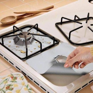 Set 4 Folii de Protectie din Teflon - pentru Plita si Aragaz , Reutilizabile, Gri, 28 x 28 cm - Img 11